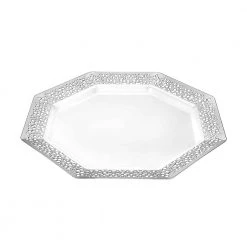 King Zak Tabletop Premium Extra Heavy Weight Plastic Lacetagon Dinnerware