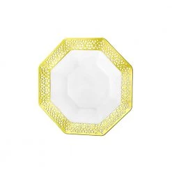 King Zak Tabletop Premium Extra Heavy Weight Plastic Lacetagon Dinnerware