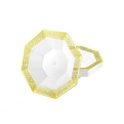 King Zak Tabletop Premium Extra Heavy Weight Plastic Lacetagon Dinnerware