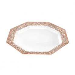 King Zak Tabletop Premium Extra Heavy Weight Plastic Lacetagon Dinnerware