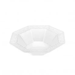 King Zak Tabletop Premium Extra Heavy Weight Plastic Lacetagon Dinnerware