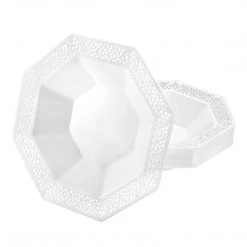 King Zak Tabletop Premium Extra Heavy Weight Plastic Lacetagon Dinnerware