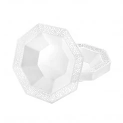 King Zak Tabletop Premium Extra Heavy Weight Plastic Lacetagon Dinnerware