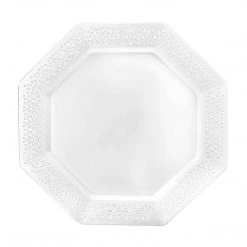 King Zak Tabletop Premium Extra Heavy Weight Plastic Lacetagon Dinnerware