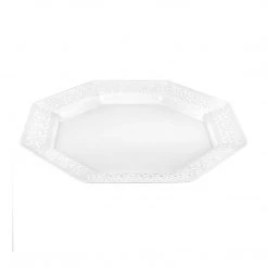 King Zak Tabletop Premium Extra Heavy Weight Plastic Lacetagon Dinnerware