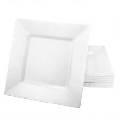King Zak Premium Extra Heavy Weight Plastic Squares Dinnerware