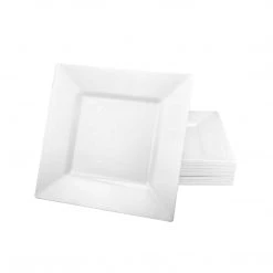 King Zak Premium Extra Heavy Weight Plastic Squares Dinnerware