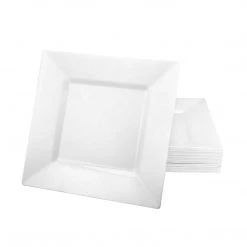 King Zak Premium Extra Heavy Weight Plastic Squares Dinnerware
