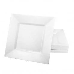King Zak Premium Extra Heavy Weight Plastic Squares Dinnerware
