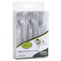 King Zak Premium Plastic Glitter Mini Cutlery Disposable Dinnerware Cutlery