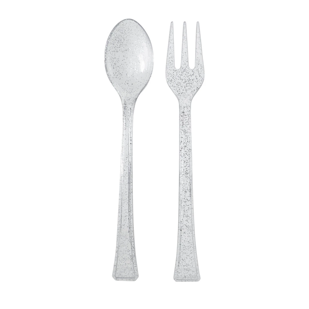 King Zak Premium Plastic Glitter Mini Cutlery Disposable Dinnerware Cutlery 4 King Zak Premium Plastic Glitter Mini Cutlery Disposable Dinnerware Cutlery