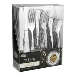 King Zak Premium Extra Heavy Weight Plastic Polished Combo Cutlery Disposable Dinnerware Cutlery