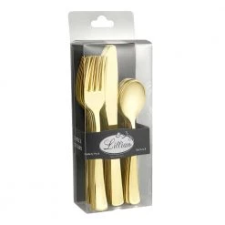 King Zak Premium Extra Heavy Weight Plastic Polished Combo Cutlery Disposable Dinnerware Cutlery