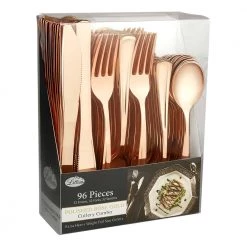 King Zak Premium Extra Heavy Weight Plastic Polished Combo Cutlery Disposable Dinnerware Cutlery