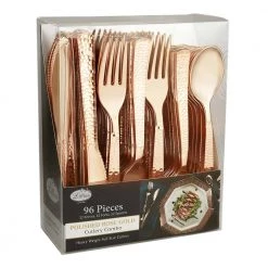 King Zak Premium Extra Heavy Weight Plastic Pebbled Cutlery