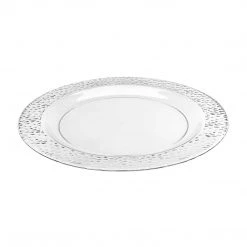 King Zak Premium Extra Heavy Weight Plastic Pebbled Dinnerware Disposable Dinnerware