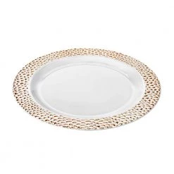 King Zak Premium Extra Heavy Weight Plastic Pebbled Dinnerware Disposable Dinnerware