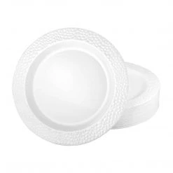 King Zak Premium Extra Heavy Weight Plastic Pebbled Dinnerware Disposable Dinnerware