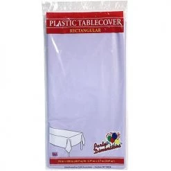 King Zak Everyday Disposable Tablecovers Plastic Solid Color Party 54inchx108inch Tablecover