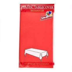 King Zak Everyday Disposable Tablecovers Plastic Solid Color Party 54inchx108inch Tablecover