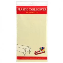 King Zak Everyday Disposable Tablecovers Plastic Solid Color Party 54inchx108inch Tablecover