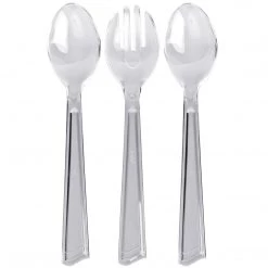 King Zak Disposable Dinnerware Servingware Premium Extra Heavy Weight Plastic Serving Set