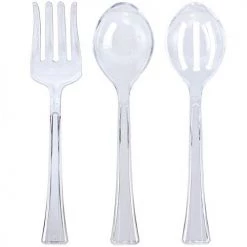 King Zak Premium Extra Heavy Weight Plastic Serving Utensil Sets Disposable Dinnerware Servingware