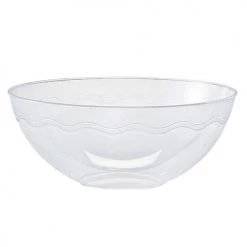 King Zak Disposable Dinnerware Servingware Premium Heavy Weight Plastic Wave Serving BowlSize Options: 60oz Serving Bowl And 100oz Serving Bowl
