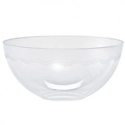 King Zak Disposable Dinnerware Servingware Premium Heavy Weight Plastic Wave Serving BowlSize Options: 60oz Serving Bowl And 100oz Serving Bowl