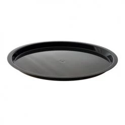 King Zak Premium Heavy Weight Plastic Black Round ServingwareSize Options: 18inch Tray Party