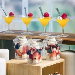 King Zak Premium Plastic Mini Servingware Disposable Dinnerware Servingware