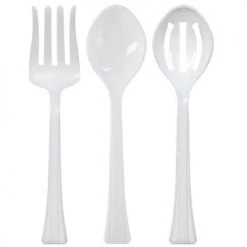 King Zak Premium Extra Heavy Weight Plastic Serving Utensil Sets Disposable Dinnerware Servingware