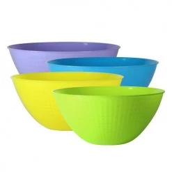King Zak Premium Heavy Weight Plastic Pixel Servingware 100 Oz Serving Bowl Disposable Dinnerware Bowls