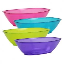 King Zak Premium Heavy Weight Plastic Luau Serving Bowl Disposable Dinnerware Bowls