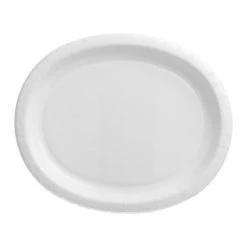 King Zak Paper 12" Oval Plate White
