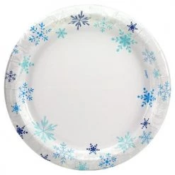 King Zak Premium Paper Snowflake DinnerwareSize Options: 10inch Plate, 8.75inch Plate, 7inch Plate, 20oz Bowl And 12oz Cup Tabletop