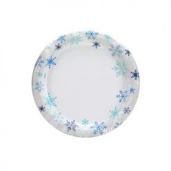 King Zak Premium Paper Snowflake DinnerwareSize Options: 10inch Plate, 8.75inch Plate, 7inch Plate, 20oz Bowl And 12oz Cup Tabletop