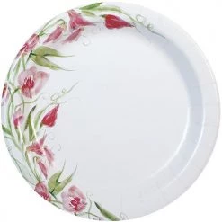 King Zak Premium Paper Floral Oval TablewareSize Options: 12inch Plate, 10inch Plate, 8.75inch Plate, 7inch Plate, 20oz Bowl, 12oz Bowl, 12oz Cup., And Lunch Napkin