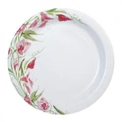 King Zak Premium Paper Floral Oval TablewareSize Options: 12inch Plate, 10inch Plate, 8.75inch Plate, 7inch Plate, 20oz Bowl, 12oz Bowl, 12oz Cup., And Lunch Napkin