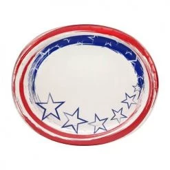 King Zak Tabletop Premium Heavy Weight Paper Stars 'N Stripes TablewareSize Options: 12inch Plate, 10inch Plate, 8.75inch Plate, 7inch Plate, 12oz Bowl, 20oz Bowl, Lunch Napkin, 12oz Cup And Combo Cutlery