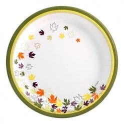 King Zak Premium Paper Foliage DinnerwareSize Options: 10inch Plate, 8.75inch Plate, 7inch Plate And 12oz Cup