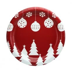 King Zak Everyday Disposable Plates Premium Paper Bulbs & Trees TablewareSize Options: 10inch Plate, 8.5inch Plate, 6.75inch Plate, And Lunch Napkin