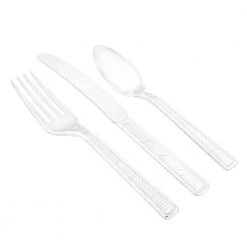 King Zak Plastic Clear Combo Cutlery Everyday Tableware