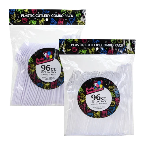 King Zak Plastic Neon Combo Cutlery 96pc Everyday Tableware 3 King Zak Plastic Neon Combo Cutlery 96pc Everyday Tableware