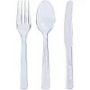 King Zak Everyday Tableware Plastic 48pc Clear Combo Cutlery