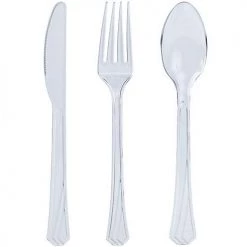 King Zak Premium Heavy Weight Plastic Combo Cutlery Disposable Dinnerware Cutlery