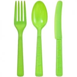 King Zak Plastic Solid Color Party Combo Cutlery