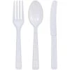 King Zak Everyday Tableware Plastic 36pc White Combo Cutlery