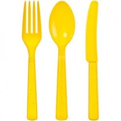 King Zak Plastic Solid Color Party Combo Cutlery