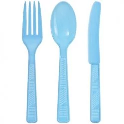 King Zak Plastic Solid Color Party Combo Cutlery